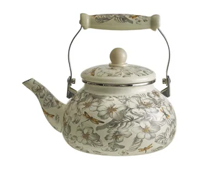 METALLONI Чайник 2,5 л эмалированный с керамической ручкой EM-1341 Стрекозы