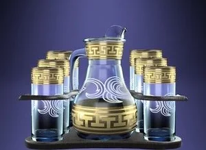 ГУСЬ ХРУСТАЛЬНЫЙ Набор для напитков 8пр. Греческий узор (GE03-3944/402-БС)