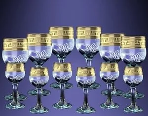 ГУСЬ ХРУСТАЛЬНЫЙ Универсальный набор 12пр. Греческий узор (GE03-163/164)