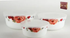 КОРАЛЛ Набор салатников 3пр. Цветочный бордюр HDW-3B