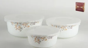 КОРАЛЛ Набор салатников 3пр. Ваниль HDW-3B