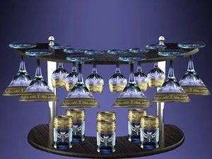 ГУСЬ ХРУСТАЛЬНЫЙ Универсальный набор 19пр. Русский узор (GE09-410/164/837-БС)