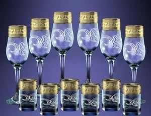 ГУСЬ ХРУСТАЛЬНЫЙ Универсальный набор 12пр. Греческий узор (GE03-160/837)