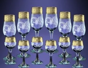 ГУСЬ ХРУСТАЛЬНЫЙ Универсальный набор 12пр. Греческий узор (GE03-160/164)