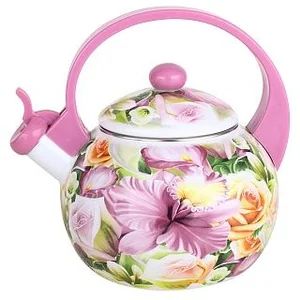 METALLONI Эмалированный чайник 2,5 л.Орхидея ЕМ 25001/8