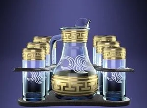 ГУСЬ ХРУСТАЛЬНЫЙ Набор для напитков 8пр. Греческий узор (GE01-3944/402-БС)