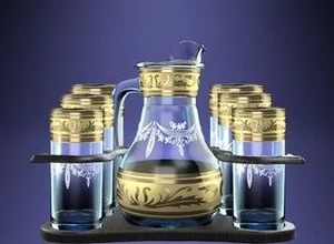 ГУСЬ ХРУСТАЛЬНЫЙ Набор для напитков 8пр. Русский узор (GE09-3944/402-БС)