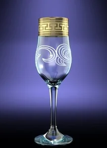 ГУСЬ ХРУСТАЛЬНЫЙ Набор бокалов для шампанского Греческий узор 200мл. (EAV03-160)