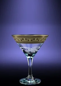 ГУСЬ ХРУСТАЛЬНЫЙ Набор бокалов для мартини Греческий узор 170мл. (GE01-410)