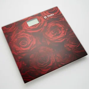 DELTA Весы напольные электронные Бордовые розы D 9231