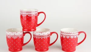 КОРАЛЛ Кружка 320мл Кружево на красном ZC02-AO3