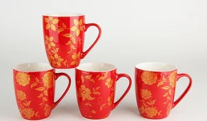 КОРАЛЛ Кружка 320мл Золотой цветок ZC07-AG22