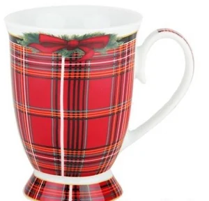 КОРАЛЛ Кружка 280мл.Шотландка с бантиком B033-A05768
