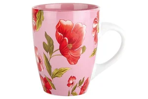 КОРАЛЛ Кружка 320мл. Красный цветок ST03/D1560