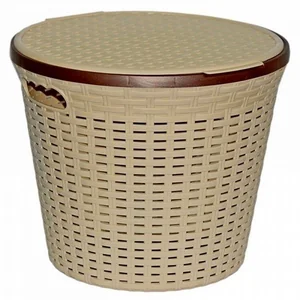 ВИОЛЕТ Корзина для белья 20л.Ротанг 2518/2 бежевый
