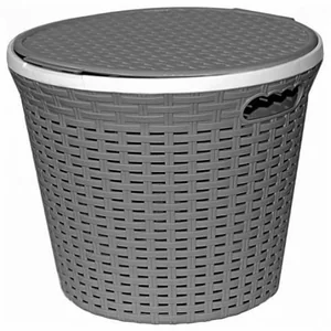 ВИОЛЕТ Корзина для белья 15л. Ротанг 2512/8 серый