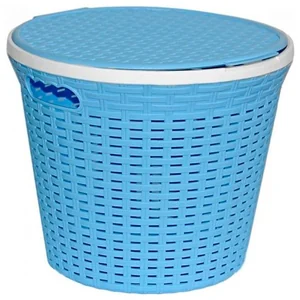 ВИОЛЕТ Корзина для белья 15л. Ротанг 2512/3 голубой