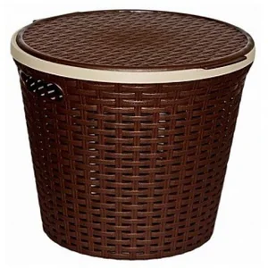 ВИОЛЕТ Корзина для белья 15л. Ротанг 2512/1 коричневый