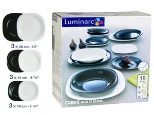 LUMINARC Набор столовый 18 пр. Carine Black&White D 2380 /N 1489