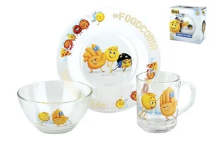 КОРАЛЛ Набор посуды д/завтрака 3 пр. Эмодзи 55029SETEM