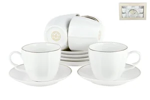 КОРАЛЛ Набор кофейный 12пр. Белый шелк QY16098