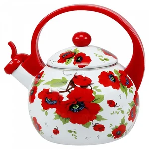 METALLONI Эмалированный чайник 2,5 л. Алые маки ЕМ 25001/11
