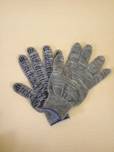 Перчатки хб 5-6нитей 10класс 150ТЕКС серые с пвх ВОЛНА хб6-СВ