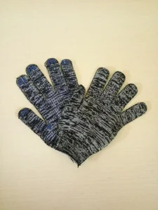 Перчатки х/б, меланж, ПВХ-покрытие Точка, 10 класс // Россия