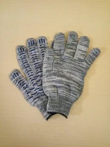 Перчатки хб 4нити 10класс 116текс серые с пвх волна хб4-СВ