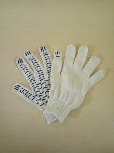 Перчатки хб 5нитей 10класс 132ТЕКС белые с пвх ВОЛНА