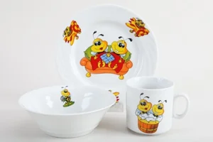 КОРАЛЛ Набор посуды д/завтрака 3 пр. Пчелы 4С0467Ф34