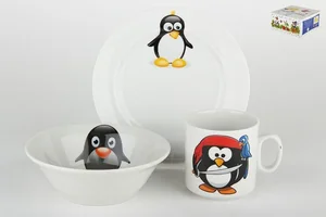 КОРАЛЛ Набор посуды д/завтрака 3 пр.Пингвинчики 6С2551Ф34