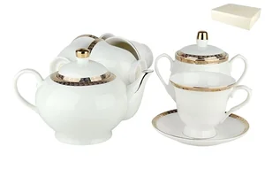 КОРАЛЛ Набор чайный 14пр.Золотой лед VZLC8-14