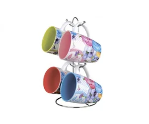 КОРАЛЛ Набор кружек 4пр. Анютины глазки ST03/D1307