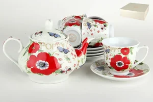 КОРАЛЛ Набор чайный 12пр Алые маки R0021-12G
