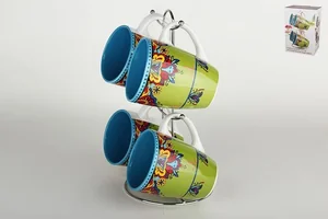 КОРАЛЛ Набор кружек 4пр.Цветочный узорST03/D1609