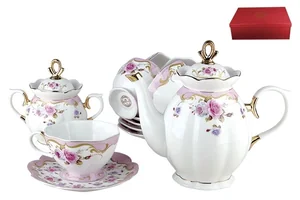 КОРАЛЛ Набор чайный 14пр. Розы деколь VRD10