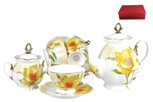 КОРАЛЛ Набор чайный 14пр. Желтый цветок V14