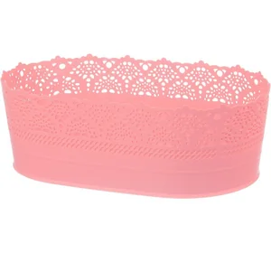 М-ПЛАСТИКА Сухарница 22см. Ажур М 1190 чайная роза