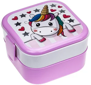 М-ПЛАСТИКА Контейнер детский 0,4л.+0,4л. Единорог М 1232