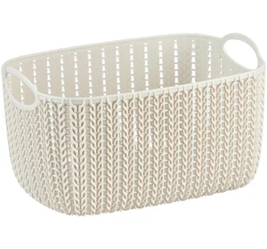 М-ПЛАСТИКА Корзинка 4,0 л. Вязание М 2380 белый ротанг