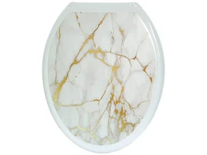 РОССПЛАСТ Сиденье для унитаза Декор РП 813 белый мрамор