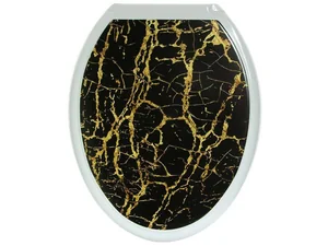 РОССПЛАСТ Сиденье для унитаза Декор РП 813 черный мрамор