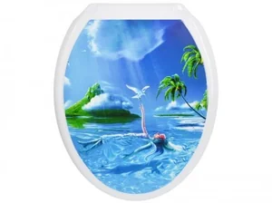 РОССПЛАСТ Сиденье для унитаза Девушка с птицей РП 813 ДП белый