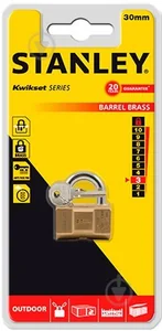 STANLEY Замок латунный S-742-030 (30мм)