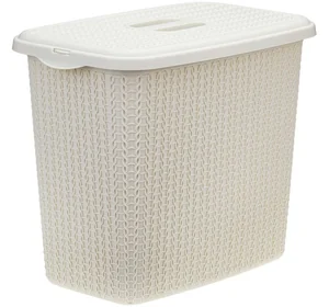 М-ПЛАСТИКА Контейнер для стирального порошка 6л. ВЯЗАНИЕ  М 1244 белый ротанг