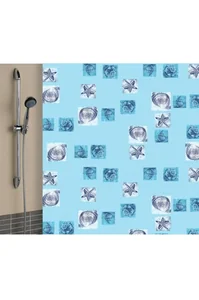 VILINA Занавес для ванной комнаты 180 x 180 см Ракушки 6984 голубой