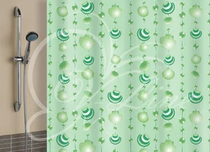 VILINA Занавес для ванной комнаты 180 x 180 см Ракушки 6984 зеленый
