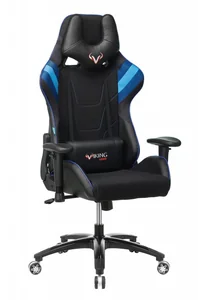 Бюрократ Кресло игровое VIKING 4 AERO BLUE две подушки черный/синий искусст. кожа/ткань 1197920