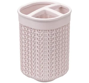 М-ПЛАСТИКА Подставка для зубных щеток Вязание М 2240 чайная роза